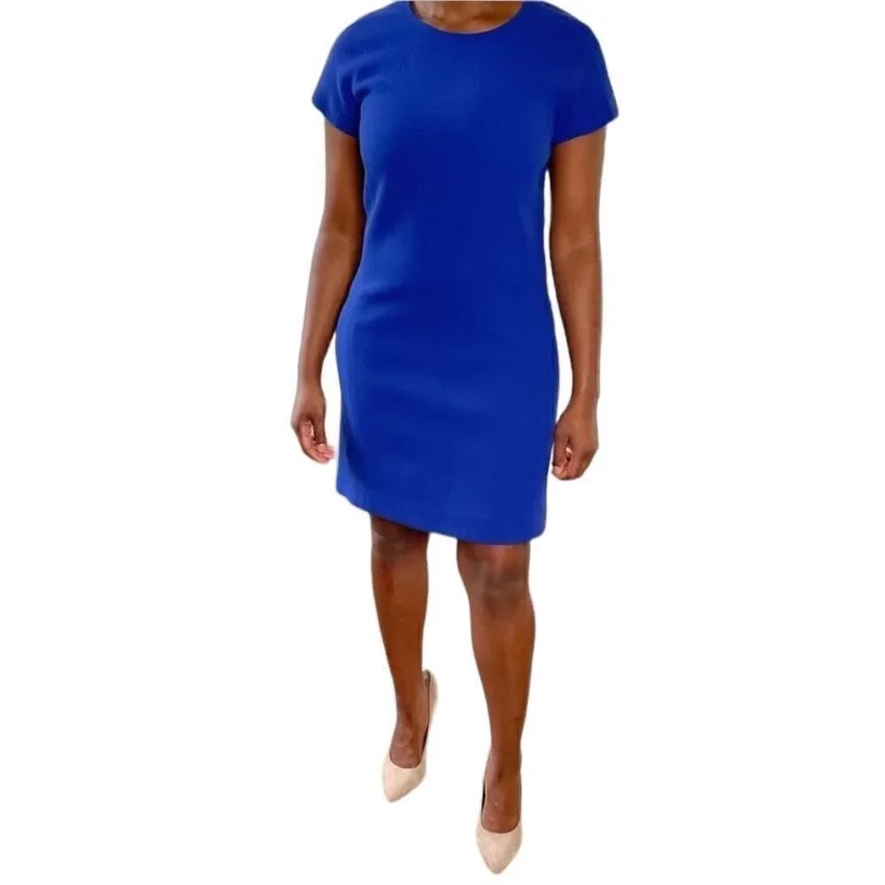 J.Crew Crew Neck Short Sleeve Cobalt Blue Shift Dress